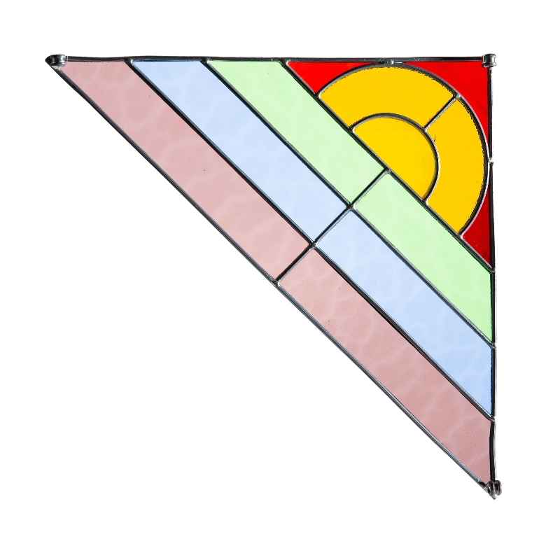 Rainbow Stained Glass Corner Art Bracket - Green